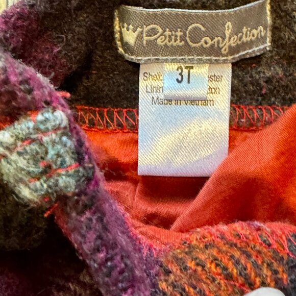 Plaid Bubble Shorts By Petit Confection 3T 100% Polyester Shell & Cotton Lining - Picture 2 of 5